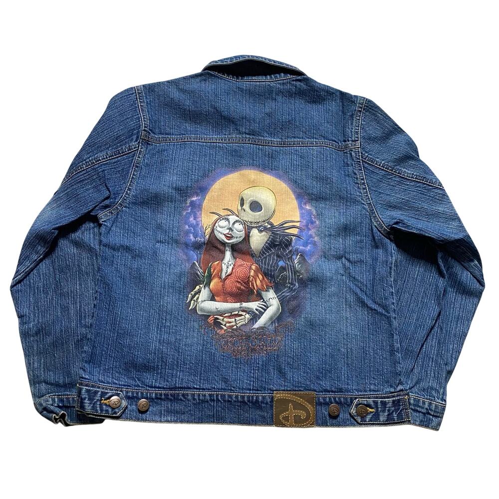 Vintage Disney Nightmare Before Christmas Sally Jack Skellington Denim Jacket M